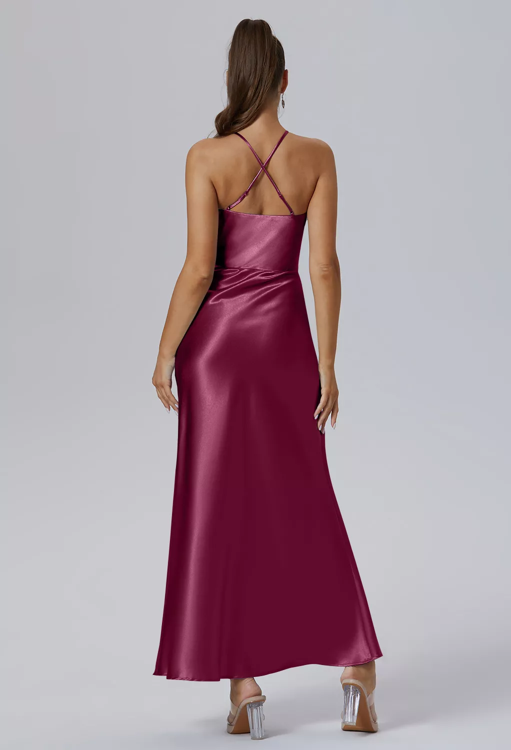 AW Mir Burgundy  Beach Wedding Guest Dresses